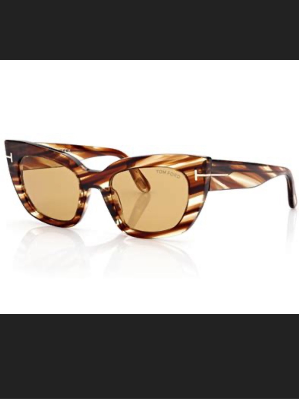 NIB TOM FORD ATHENA TF 1190 53E CAT EYE STRIPED TORTOISESHELL LUXURY SUNGLASSES